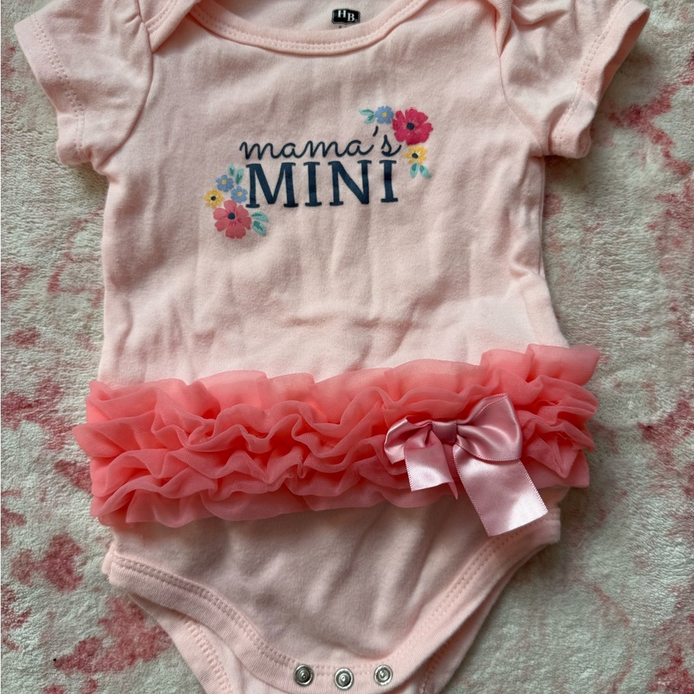 Pink Baby Onesie with Ruffle and Bow